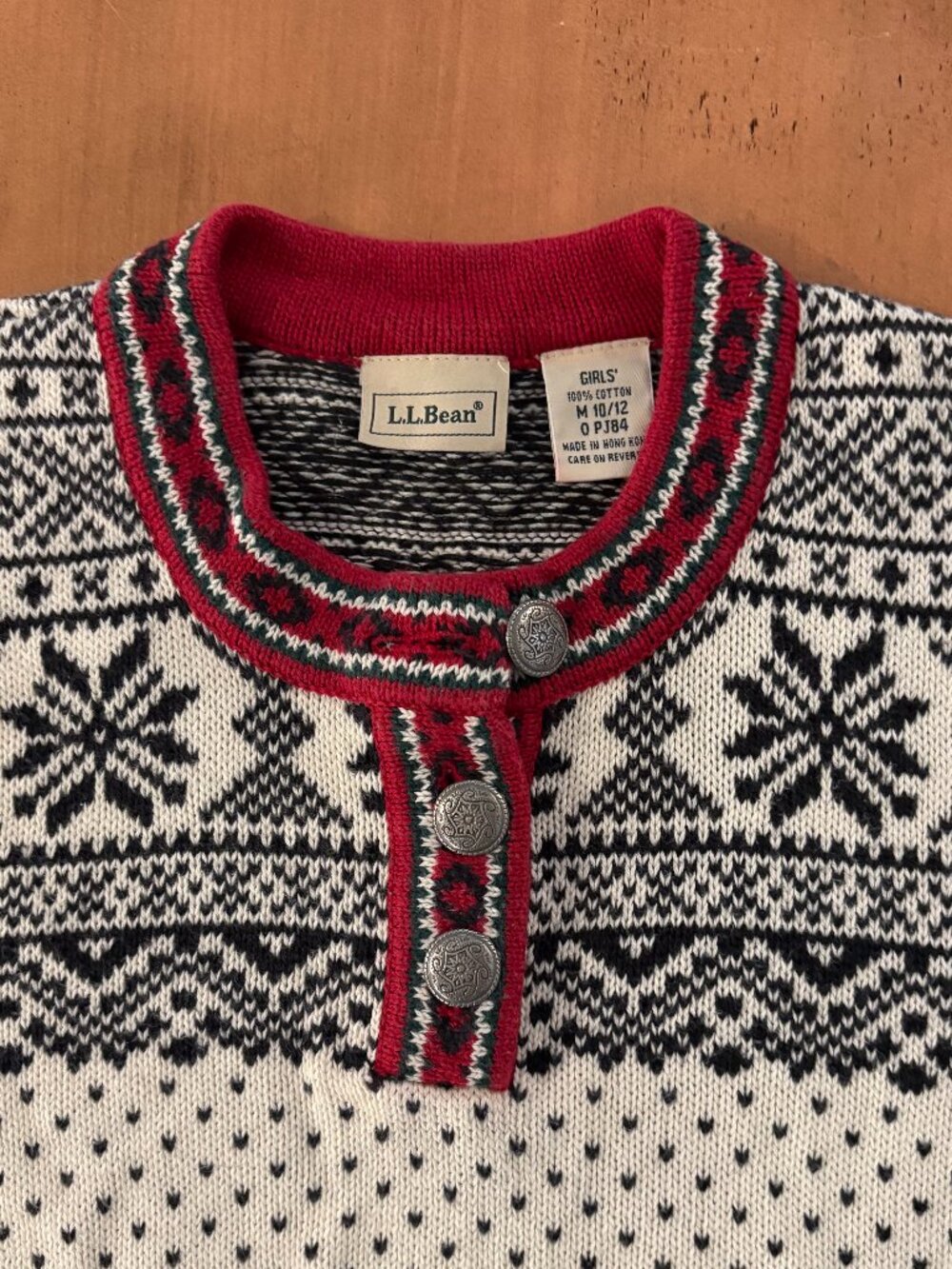 EUC L.L. Bean Nordic Cotton Kingfield Sweater, Kid's sz medium